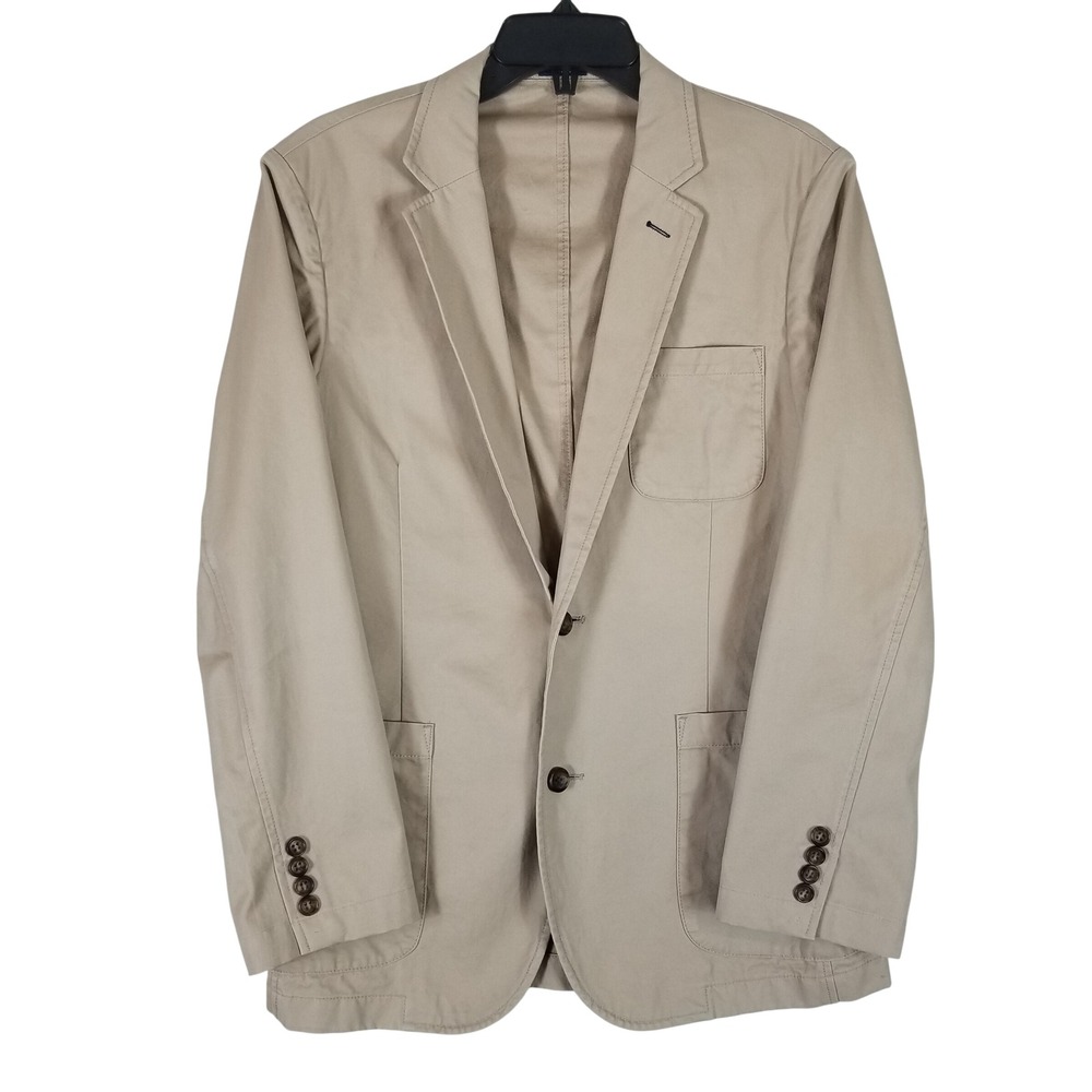 Bonobos Blazer Mens Small Khaki Tan 100% Cotton Unlined Sport Coat Jacket